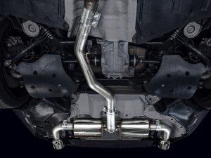 BMW 4 Series Performance Exhaust - Rear - AWE Tuning - Touring Edition Axle-Back with 180 Technology, Dual 4.5 in Slash-Cut Chrome Silver Tips - Chrome Silver - `21-`23